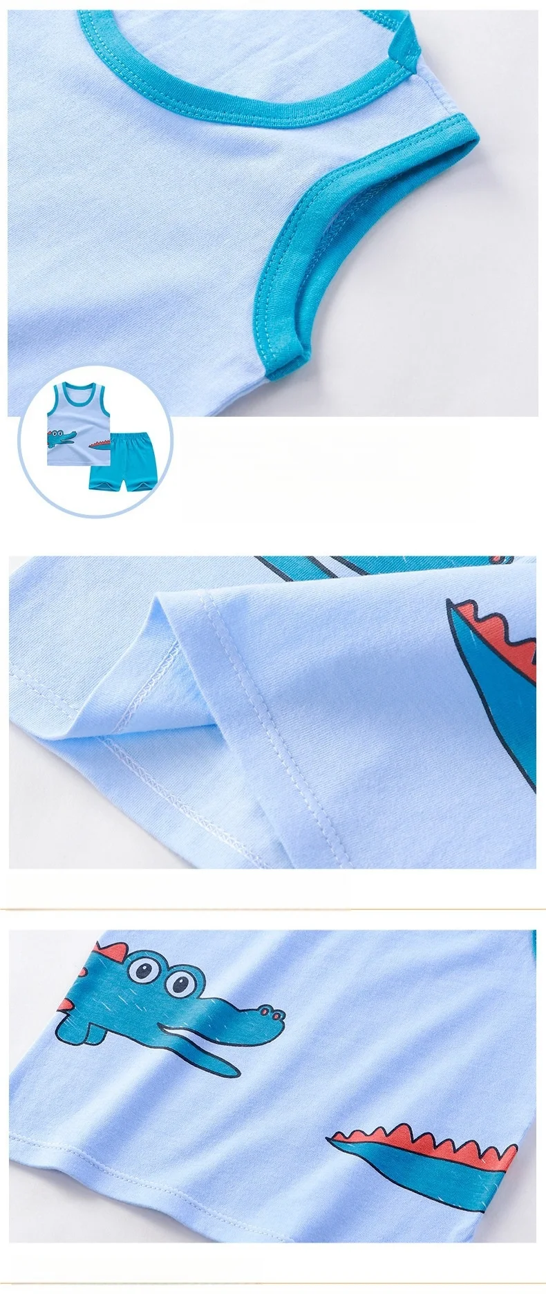 Conjunto verano bebé niño algodón: camiseta y pantalón corto