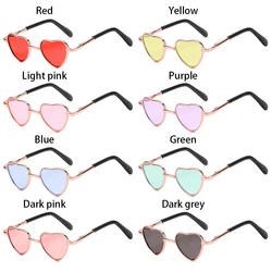 Gafas de sol vintage para muñeca metal con lentes corazón