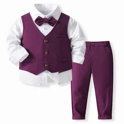 Conjunto de bebé niño con chaleco y corbata para otoño