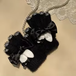 Guantes de princesa con orejas y lazo - cálidos otoño-invierno