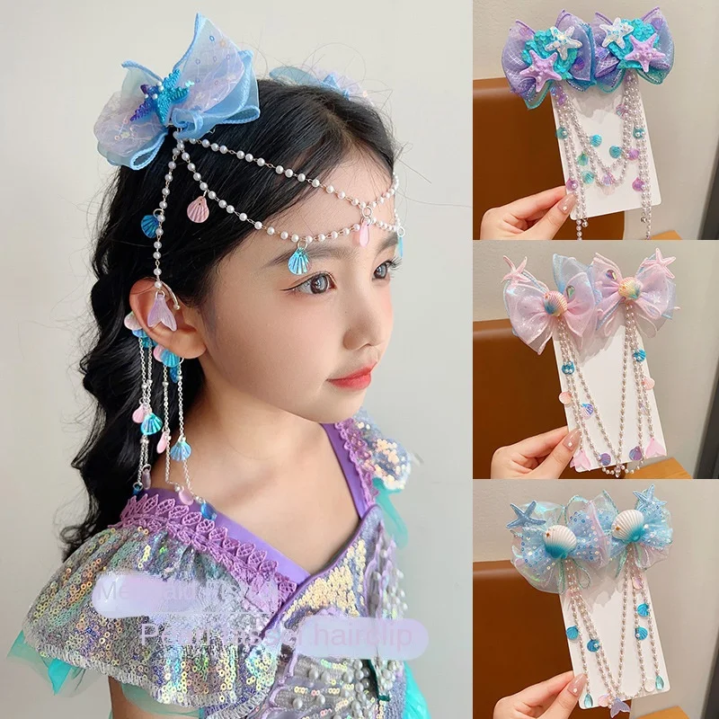 Mahji Tocado de sirena para niñas con flecos - Accesorios de cabello - imagen 2