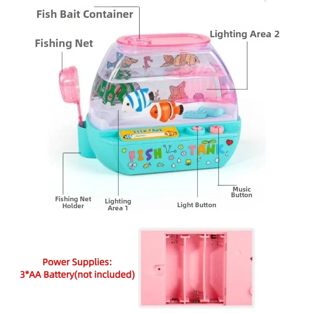 Juguete de pecera falsa con luz LED, tanque eléctrico infantil - imagen 3