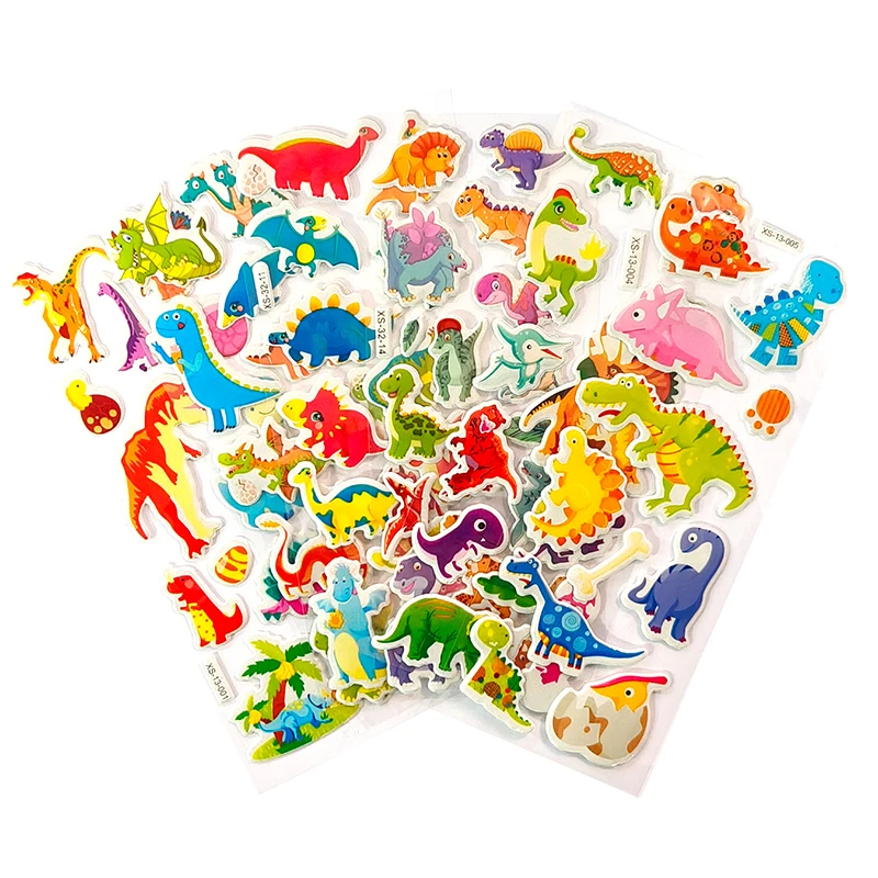 Pegatinas 3D hinchadas infantiles de animales y dinosaurios - imagen 2