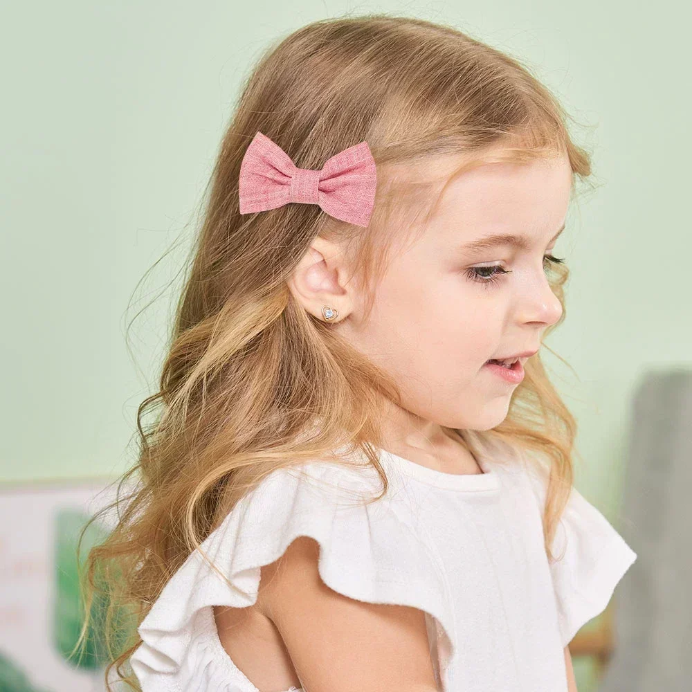 Set 10 lazos infantiles - Pasadores suaves para cabello de niña - imagen 2