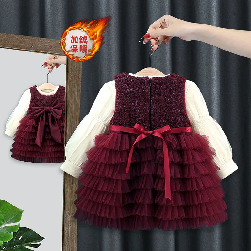 MILANCEL conjunto de invierno acolchado con vestido sin mangas y lazo - imagen 5