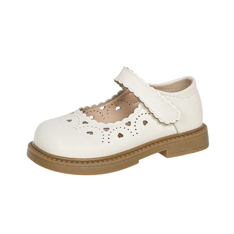 Zapatos de cuero para niña con suela flexible y calado - imagen 5