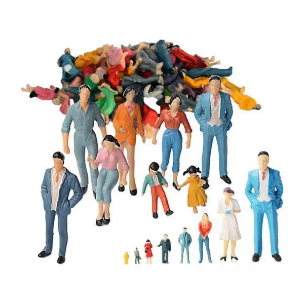 Figuras en miniatura para escenografía ferroviaria