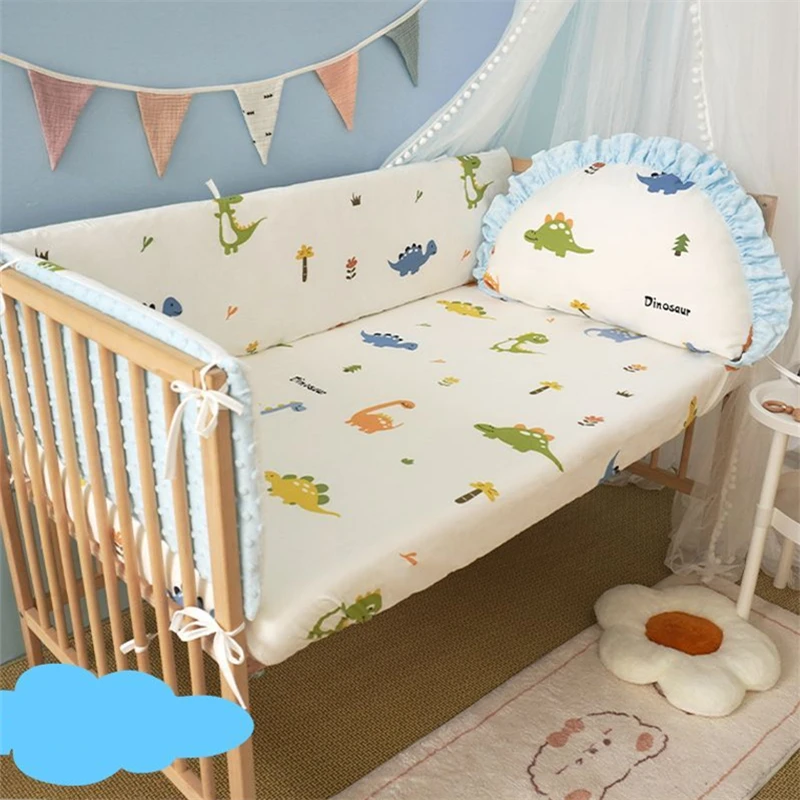 Parachoques de cuna de algodón transpirable – Lavable y reversible - imagen 3