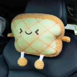 Almohada para asiento de coche, diseño peluche tostado infantil