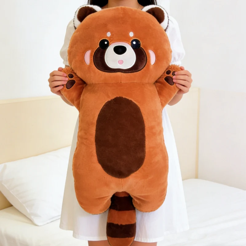 Almohada de peluche mapache rojo realista suave para regalo infantil - imagen 5