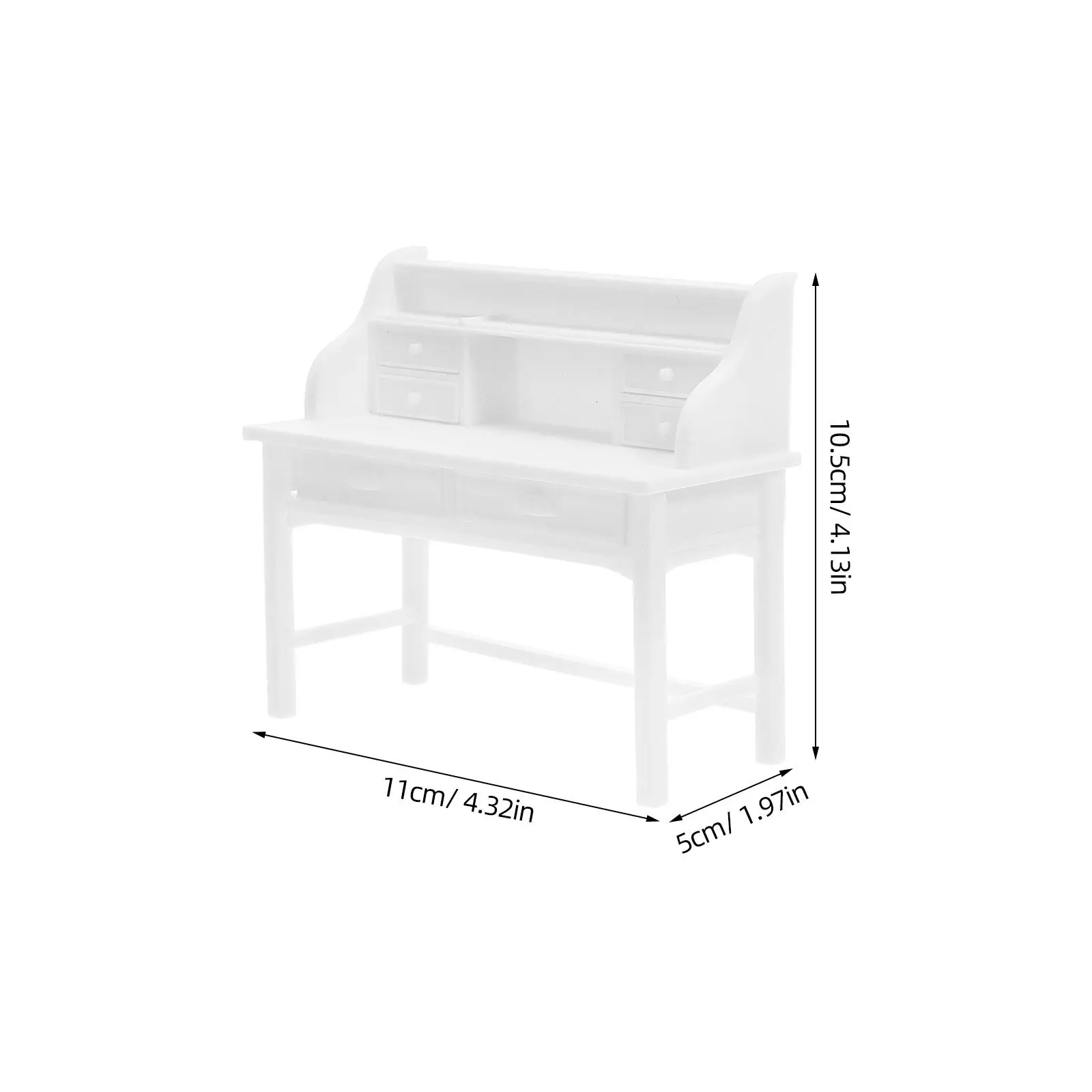 Escritorio en miniatura con cajones para casa de muñecas - imagen 4