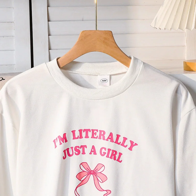 Conjunto de otoño para niña con camiseta de manga larga y pantalón lazo - imagen 2