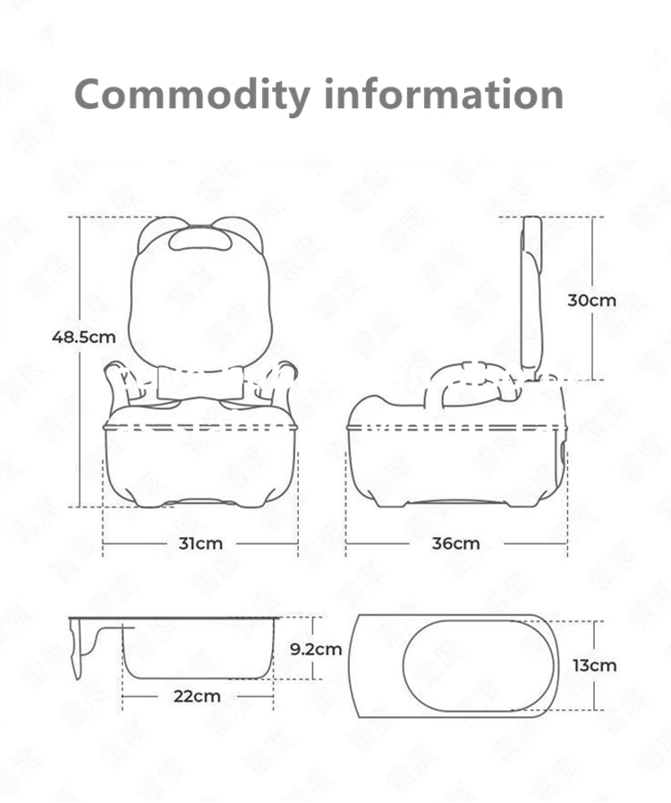 Detalle del cuenco del orinal infantil