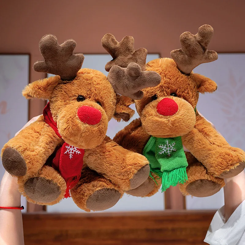 Peluche de reno con bufanda esponjoso para decoración navideña - imagen 5