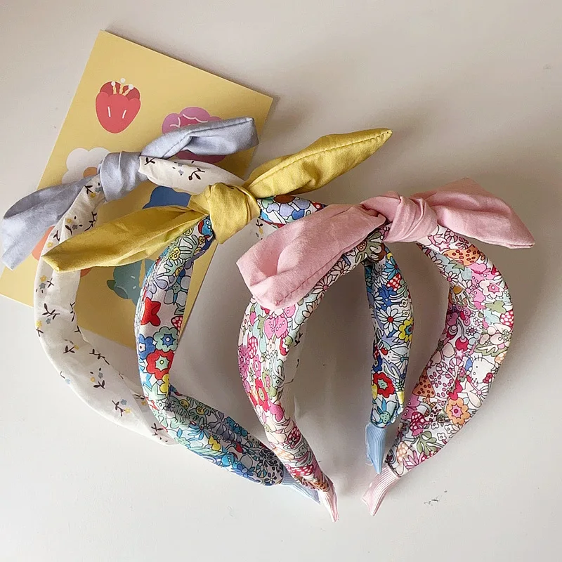 Diadema infantil con lazo floral - Accesorio para la cabeza pastel
