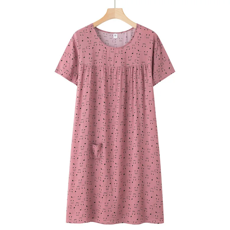 Camisón de verano de manga corta en algodón con seda - imagen 5