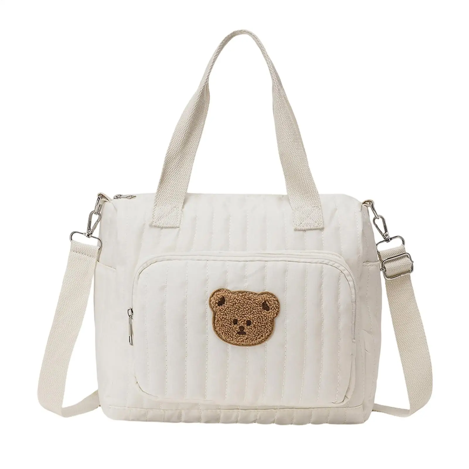 Bolsa de pañales con diseño de oso y bordado