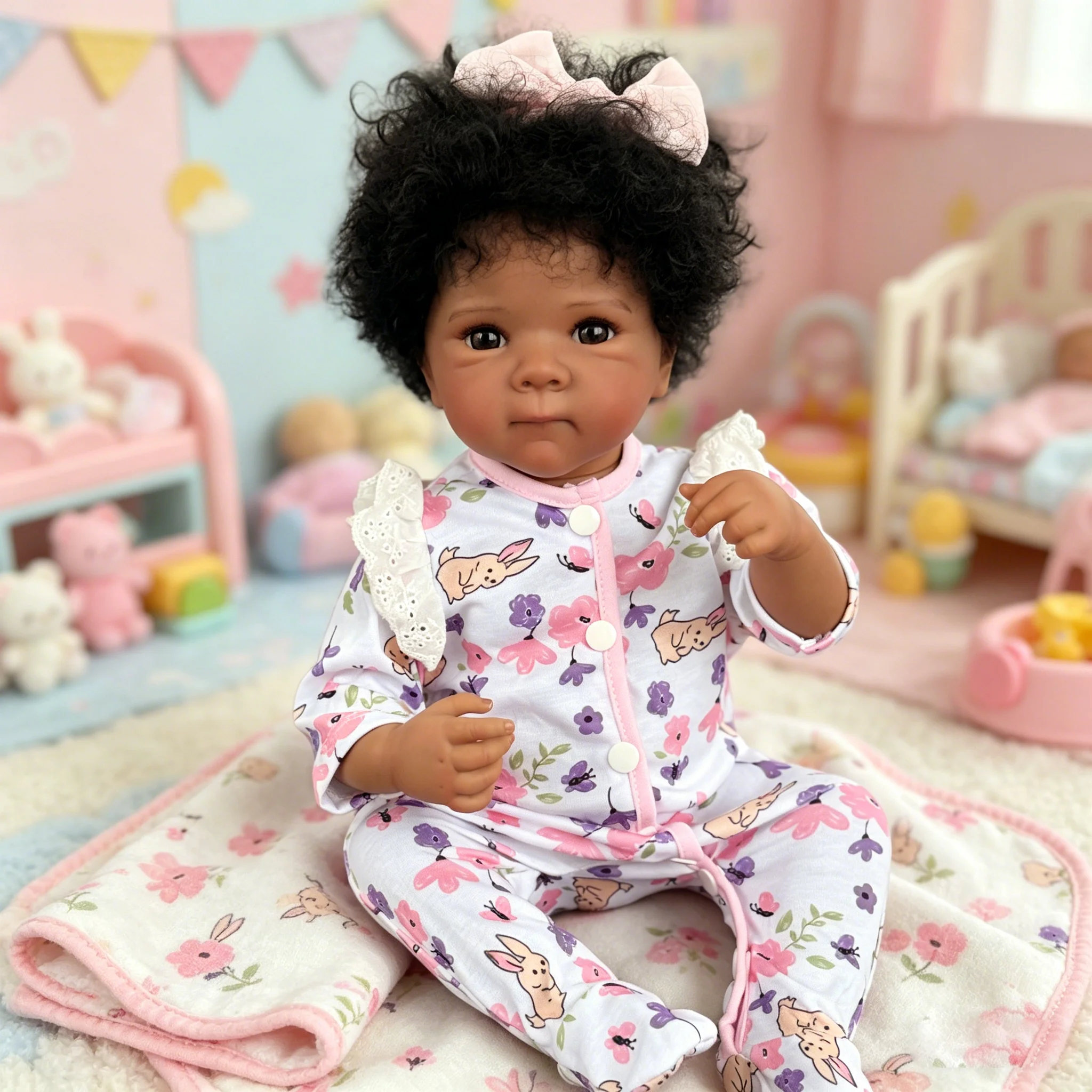 Muñeca Reborn Bettie Girl realista de vinilo con cabello rizado - imagen 5