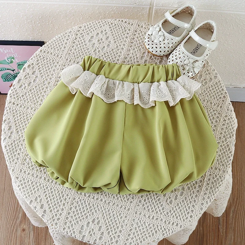Pantalones cortos verano encaje para bebé niña – estilo casual - imagen 3