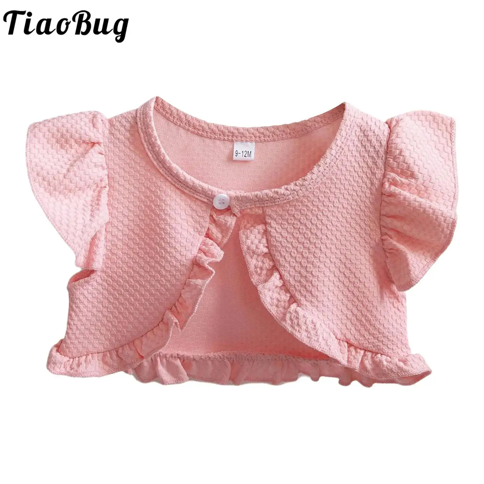 Chaqueta-cárdigan de punto para niña con volantes de verano - imagen 2