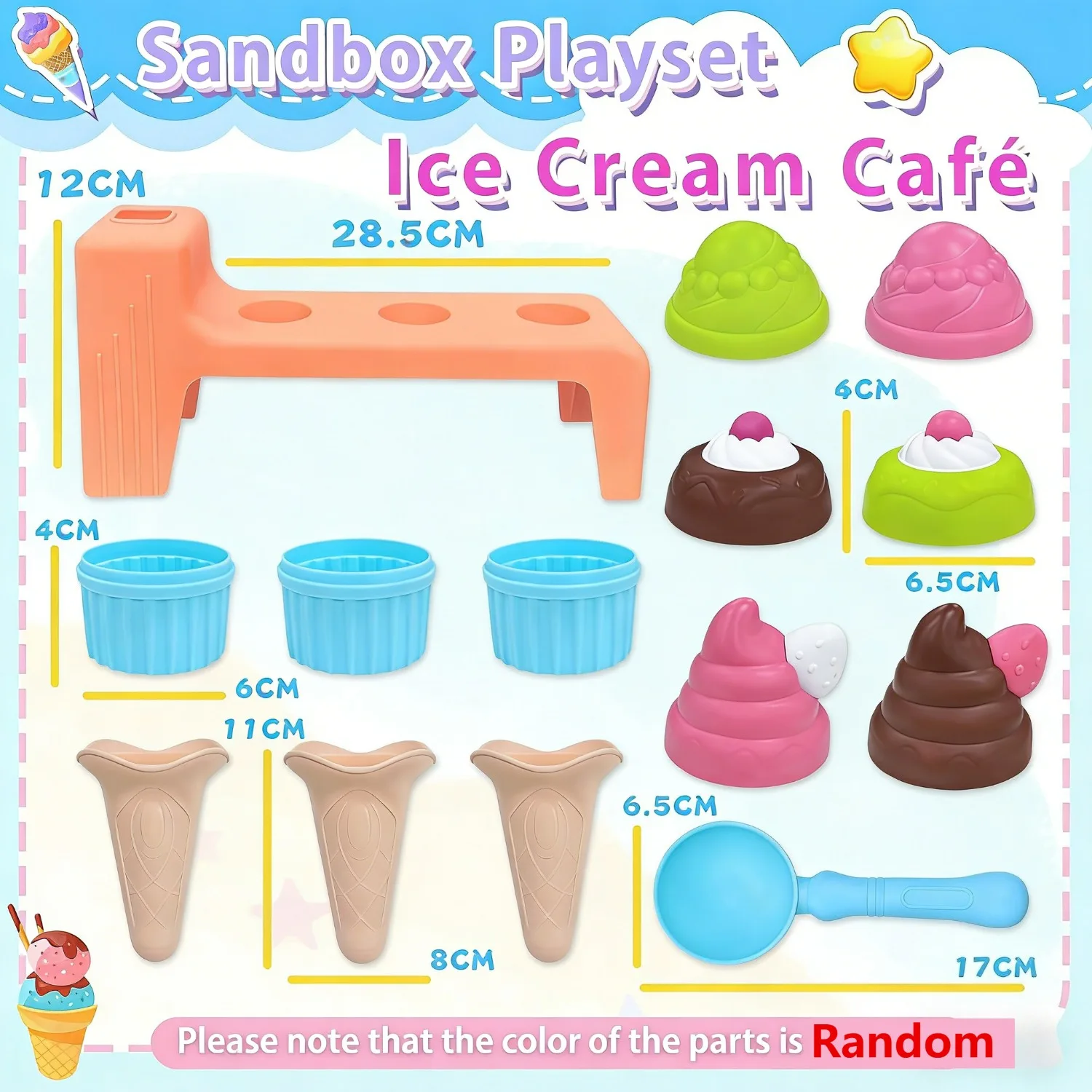 Juguetes de playa: moldes de arena con helado para niños