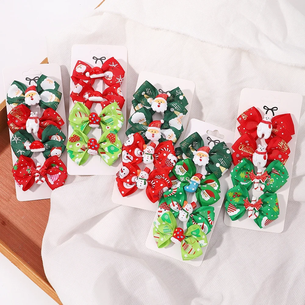 Horquillas navideñas Papá Noel para niña – Fiesta infantil - imagen 5