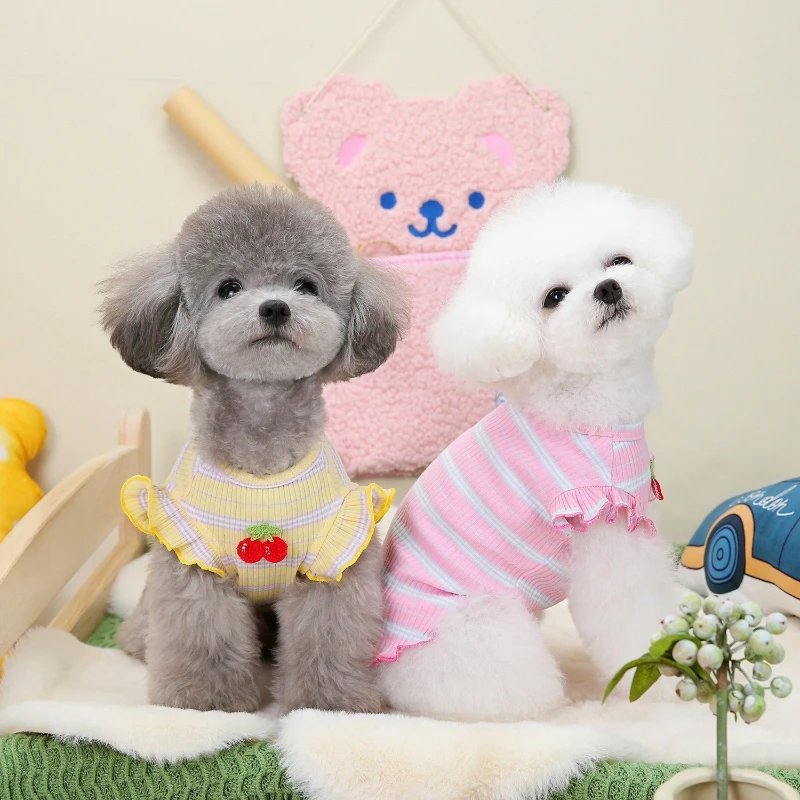Chaleco de perro con manga corta estilo cereza para primavera/verano - imagen 5