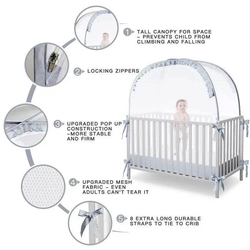Cubierta de cuna de malla transpirable para cama emergente infantil - imagen 2