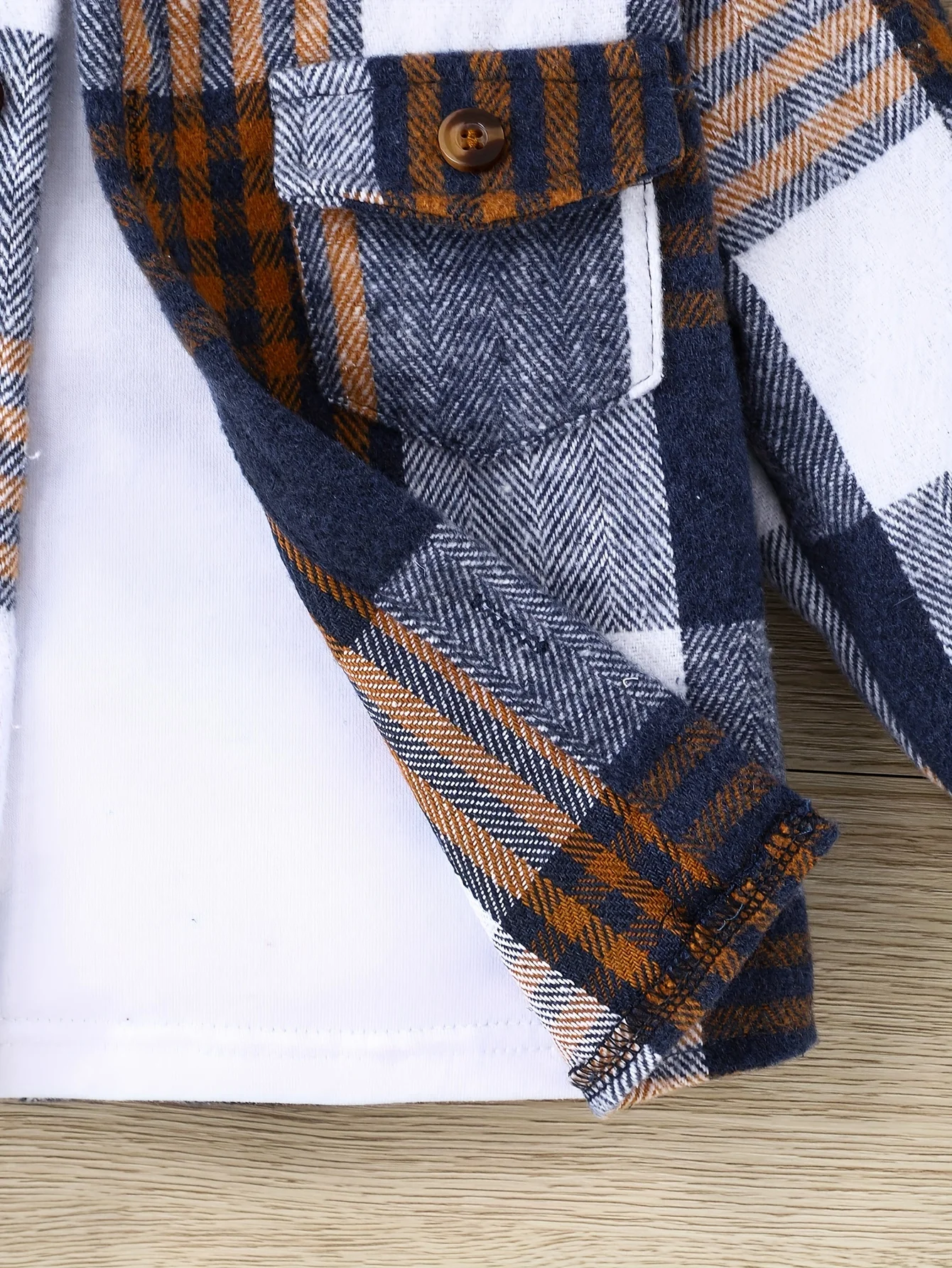 Chaqueta a cuadros para bebé estilo inglés con capucha y bolsillo - imagen 5