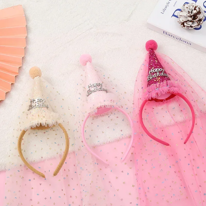Diadema de gasa para niñas con lentejuelas estilo princesa fiesta - imagen 5