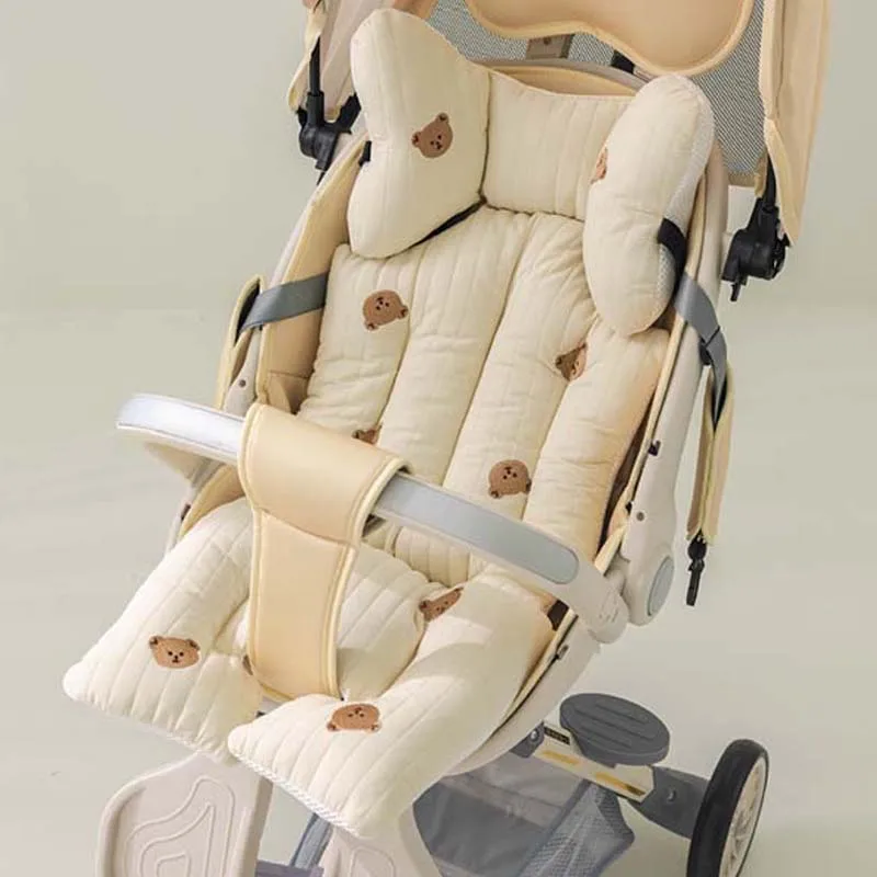 Cojín para asiento de cochecito de bebé - Algodón transpirable y suave - imagen 2