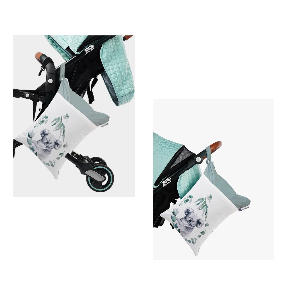 Bolsa de pañales impermeable con compartimento húmedo y doble cremallera - imagen 5
