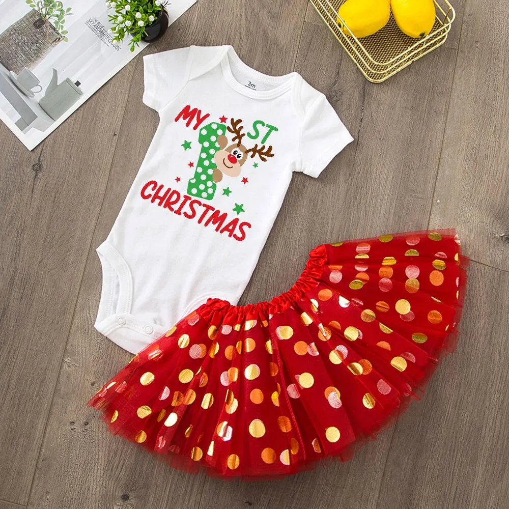 Pelele rojo para bebé niña – Primera Navidad - imagen 3