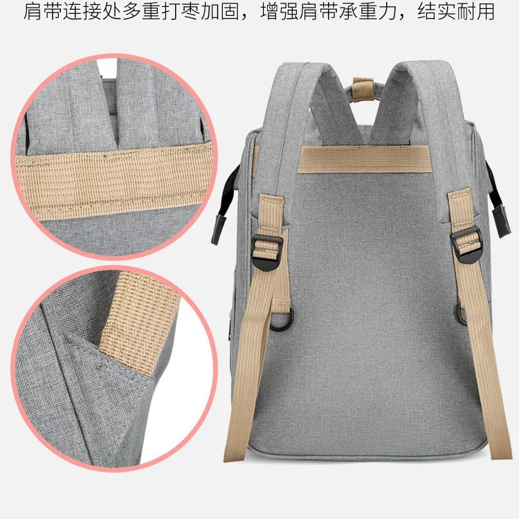 Bolsa de mamá para salir con cama plegable portátil y gran capacidad - imagen 2