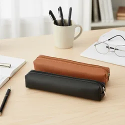 Estuche de lápices de cuero con cierre para el colegio y papelería