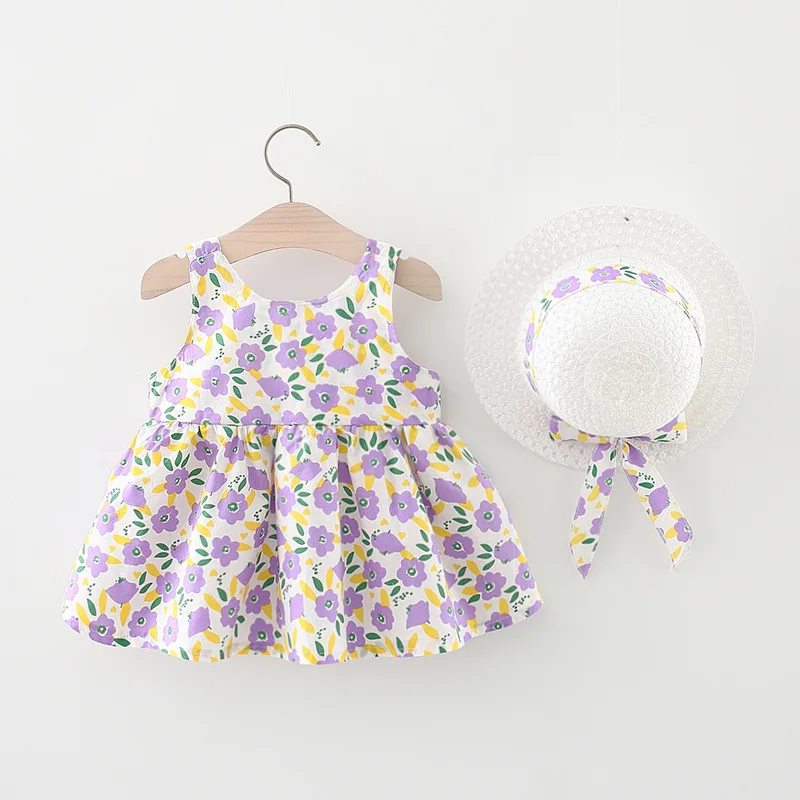 Vestido verano niña algodón orgánico con lazo floral para recién nacida - imagen 5