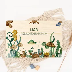 Caja de recuerdos personalizada con criaturas marinas para bebé