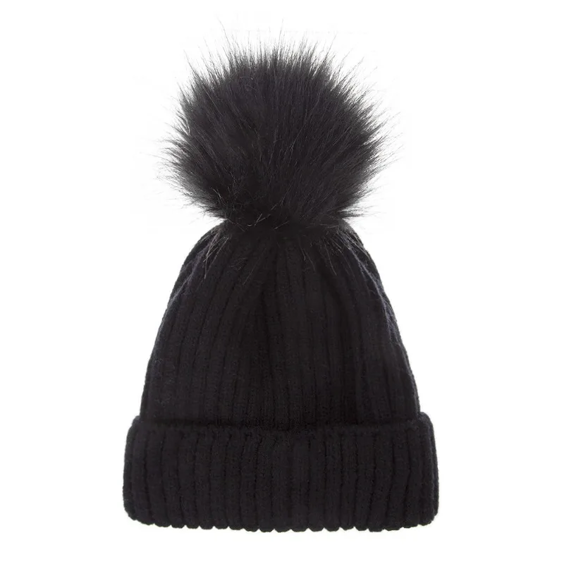 Gorro de invierno en punto con pompón y orejeras térmicas - imagen 4
