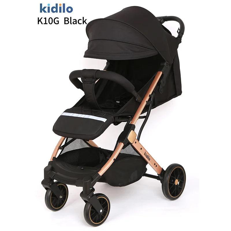 Cochecito Kidilo plegable ligero con reclinado y amortiguación