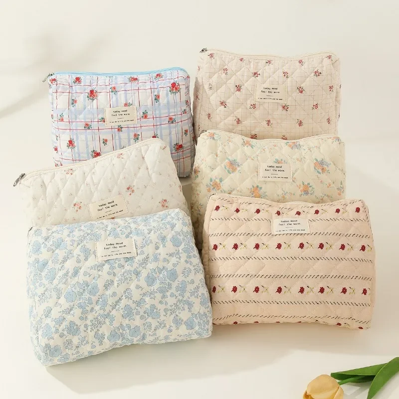 Bolsa de pañales floral de algodón – Gran capacidad para bebé - imagen 3