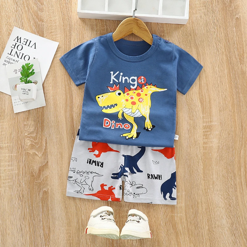 Conjunto unisex de algodón con camiseta manga corta y shorts dibujos - imagen 3