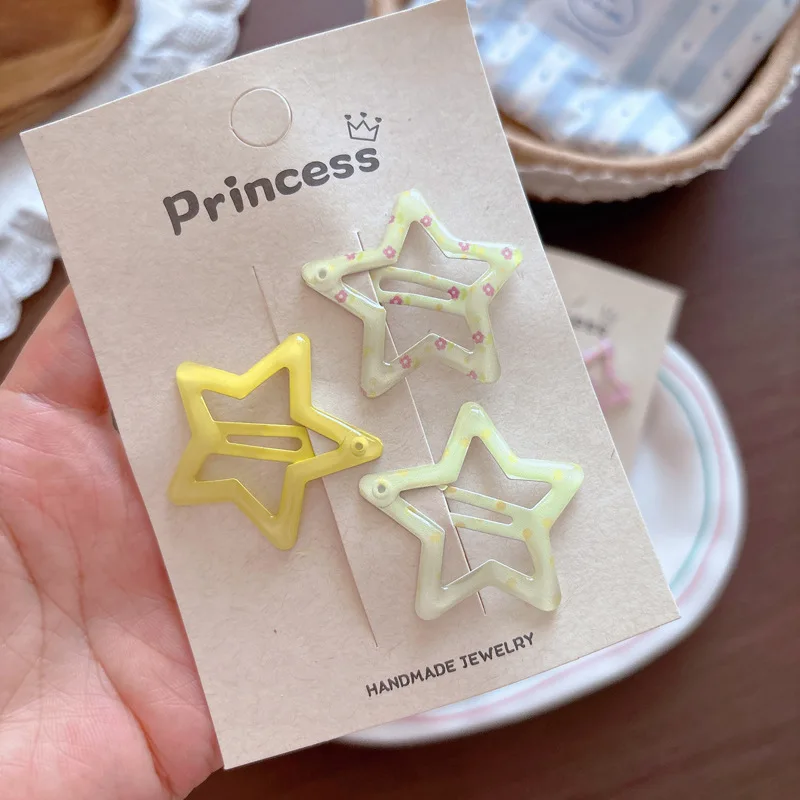 Pinzas para el cabello de estrella hueca macaron con cierre a presión - imagen 3