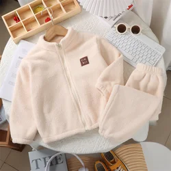 Traje lana invierno térmico con cremallera y cuello alto, pantalón