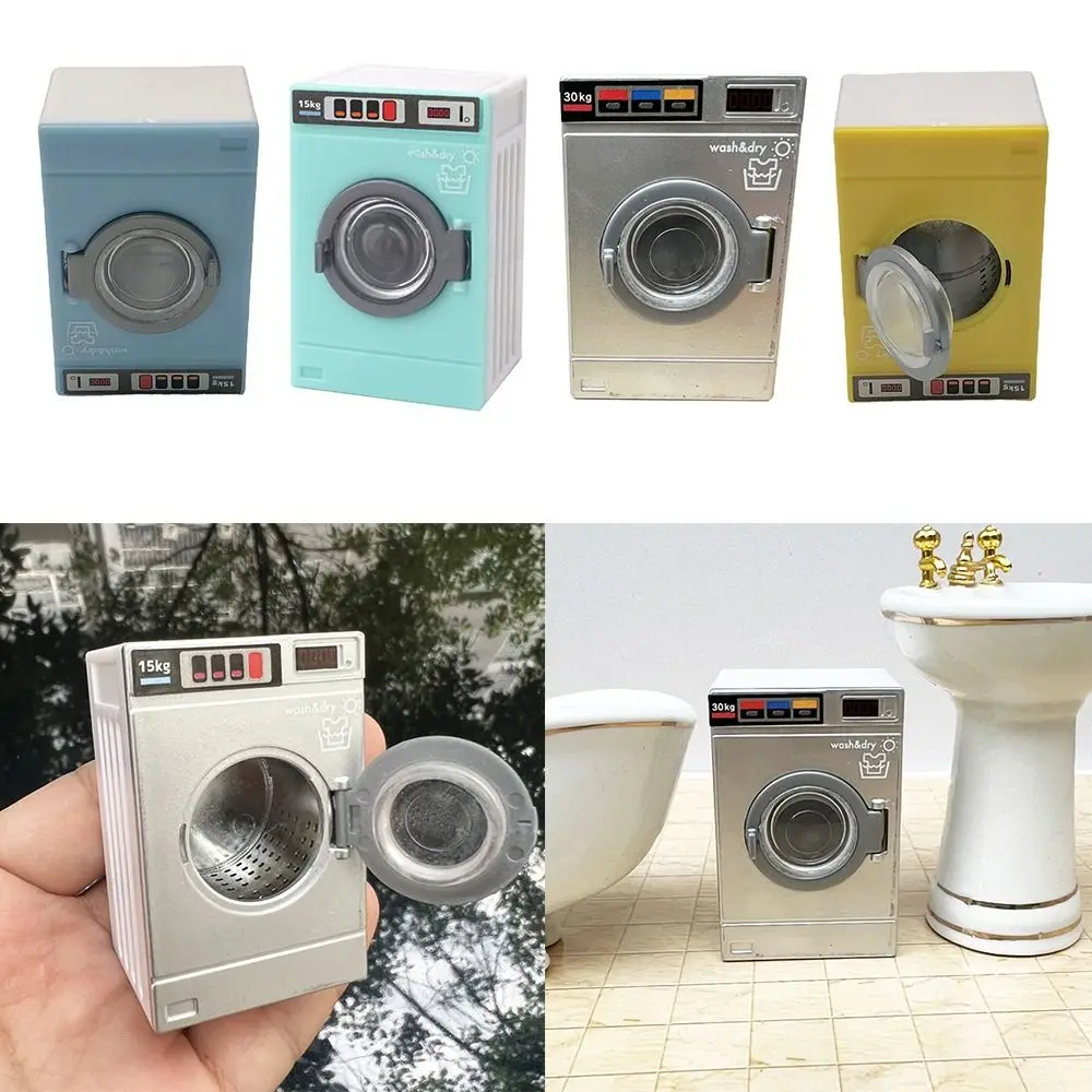 Lavadora en miniatura de tambor para casa de muñecas 1:12