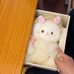 Peluche oveja magnética con sombrero rosa, abrazo tierno