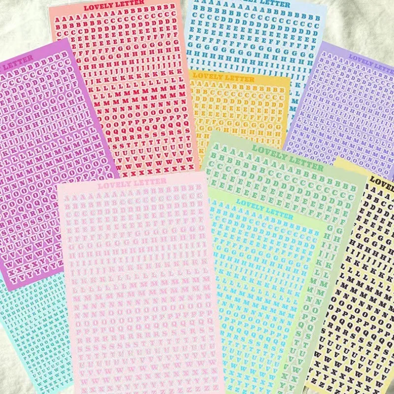 Pegatinas de letras del alfabeto pastel para scrapbooking infantil