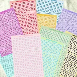 Pegatinas de letras del alfabeto pastel para scrapbooking infantil