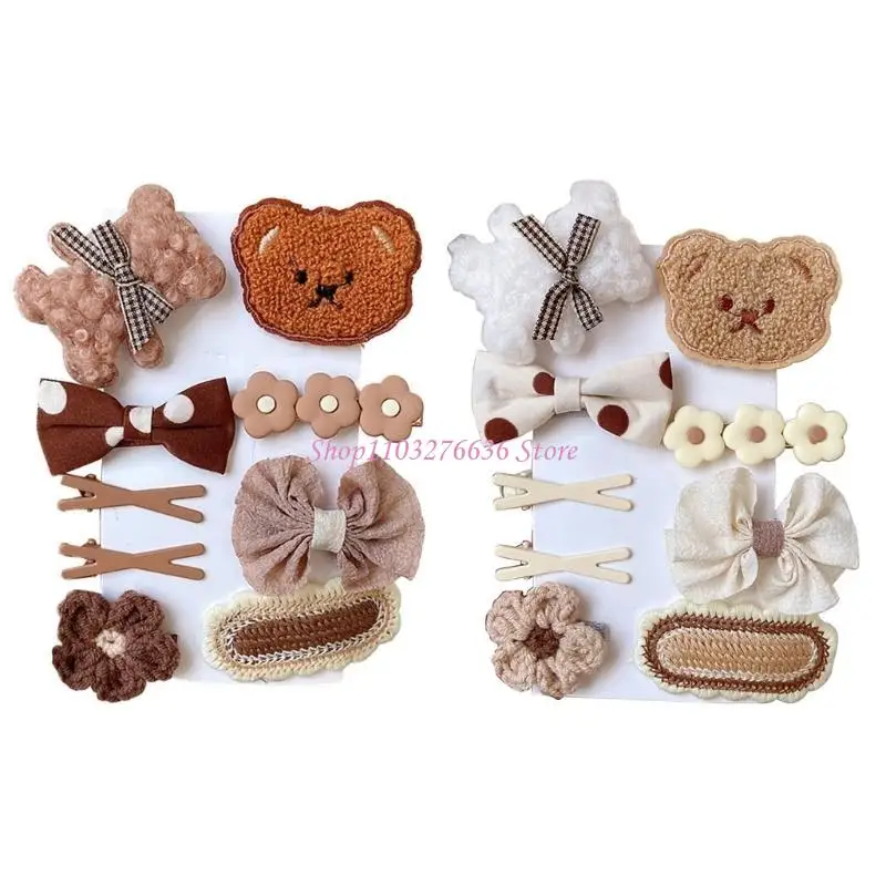 Set de clips de pelo para niñas - Lazadas y pasadores adorables