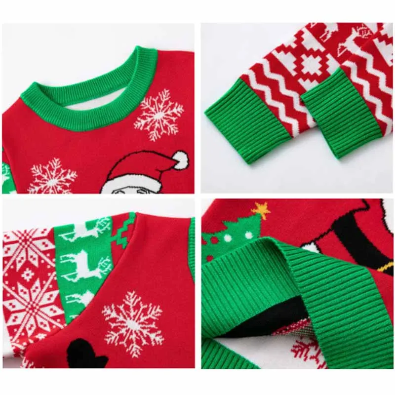 Jersey Navidad infantil cuello redondo dibujos animados tejido invierno - imagen 5