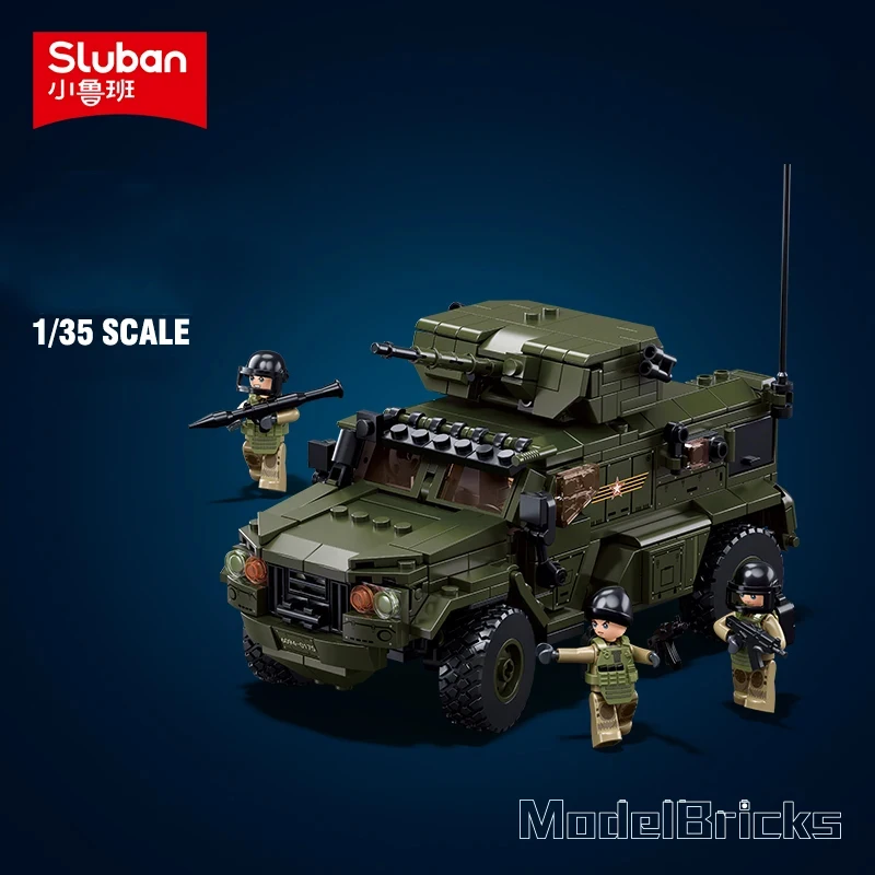 Bloques de construcción vehículo blindado militar con figuras - imagen 3
